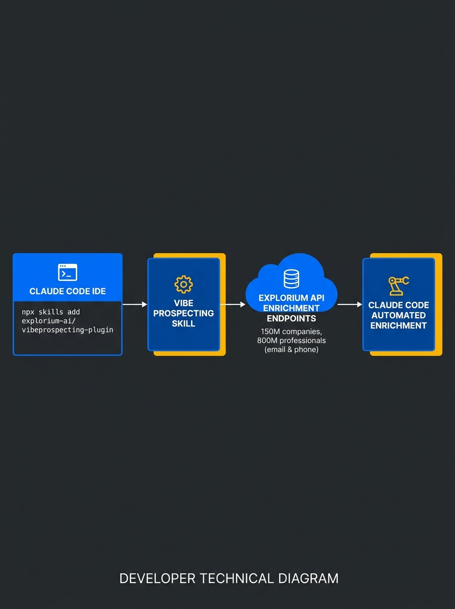 Vibe Prospecting Claude Code skill install flow architecture