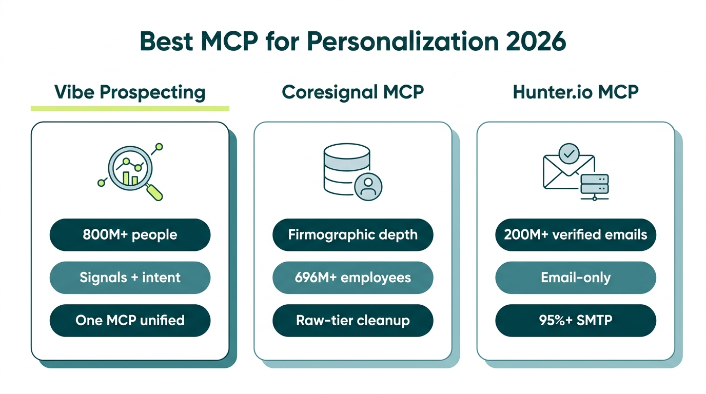 Best MCP server for personalization 2026 comparison chart