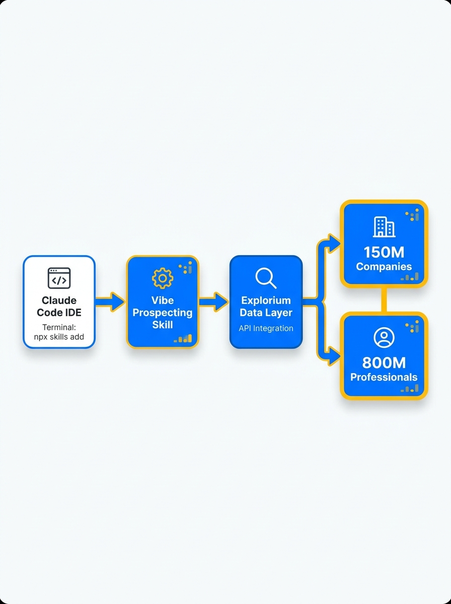 Vibe Prospecting skill architecture for Claude Code
